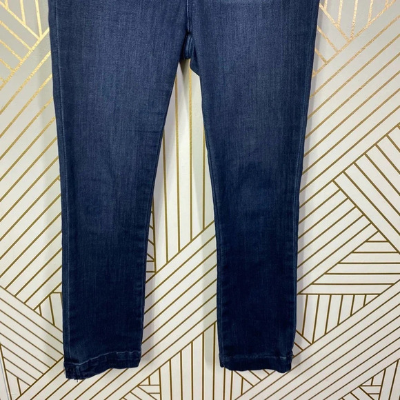 Anthropologie Pilcro High-Rise Capri Denim Legging Jeans Dark‎ Wash Blue Size 27 - Picture 5 of 12